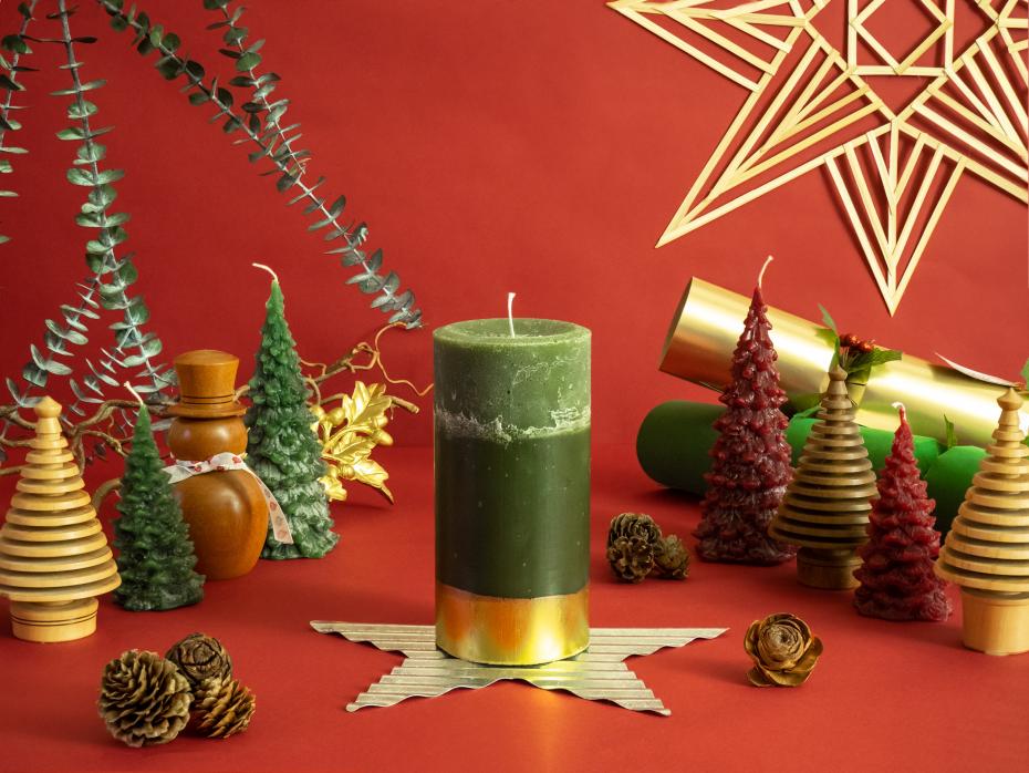 Nordic Spruce & Holly  Pillar Candle